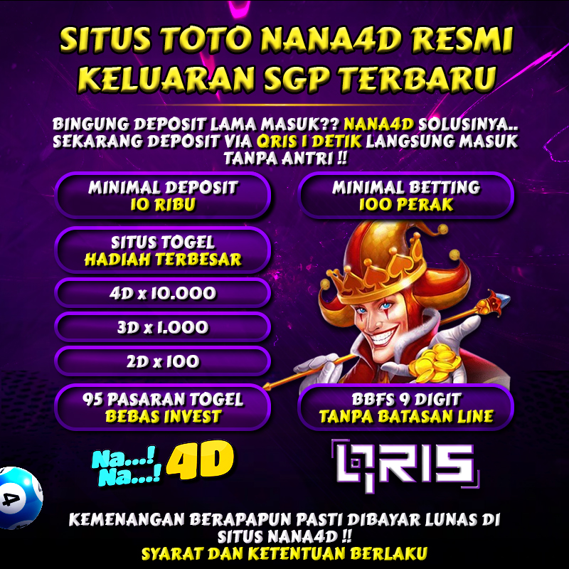 SITUS TOTO NANA4D RESMI
KELUARAN SGP TERBARU